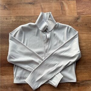 Lululemon Athletica Light Gray Collared Shirt READ DESCRIPTION